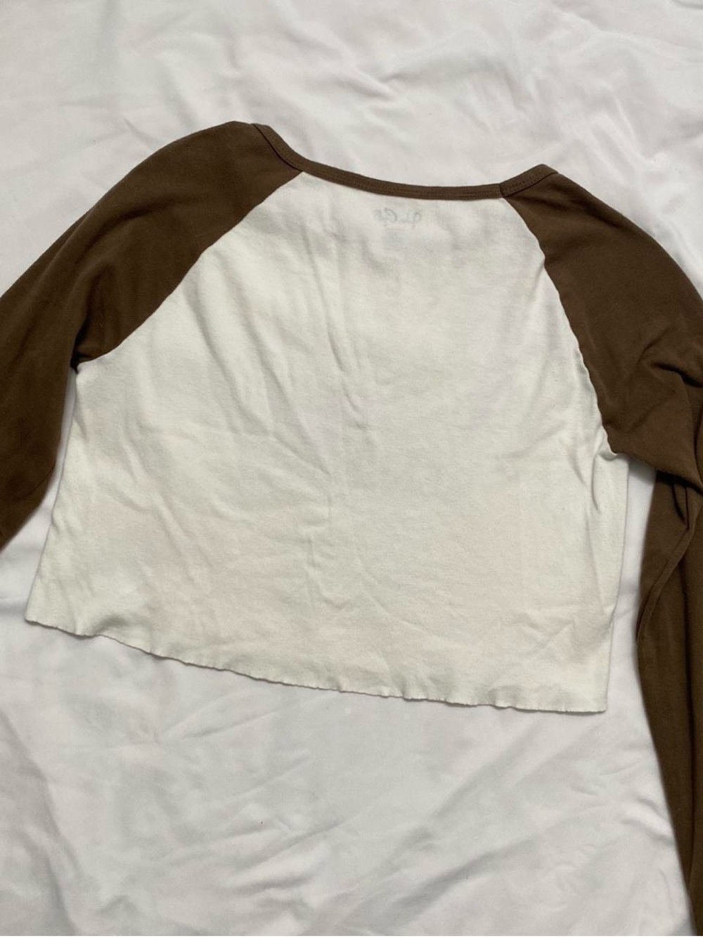 Brandy Melville Nashville Graphic Crop Top - Brown & White - Picture 4 of 7